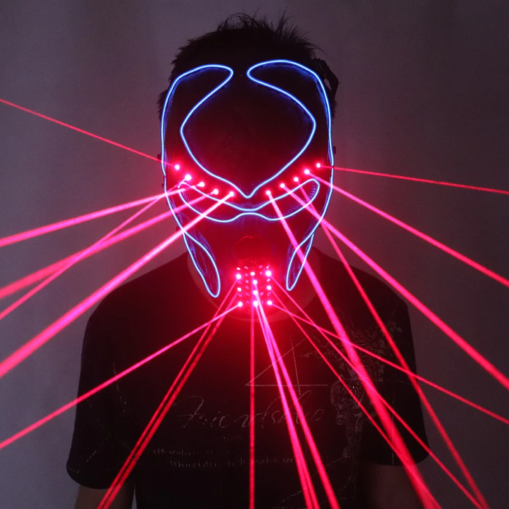 Red Laser Mask Luminous Light Up Laserman Show Halloween Masks For