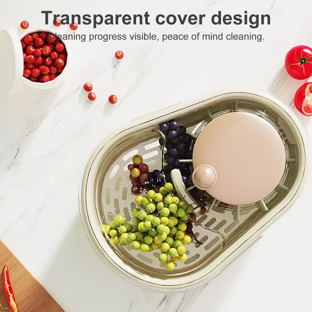 Fruit Cleaner Efficient Fruit Vegetable Washer with Large Capacity Spinner Bowl Detachable Brush Drain Basket for Easy Cleaning 2