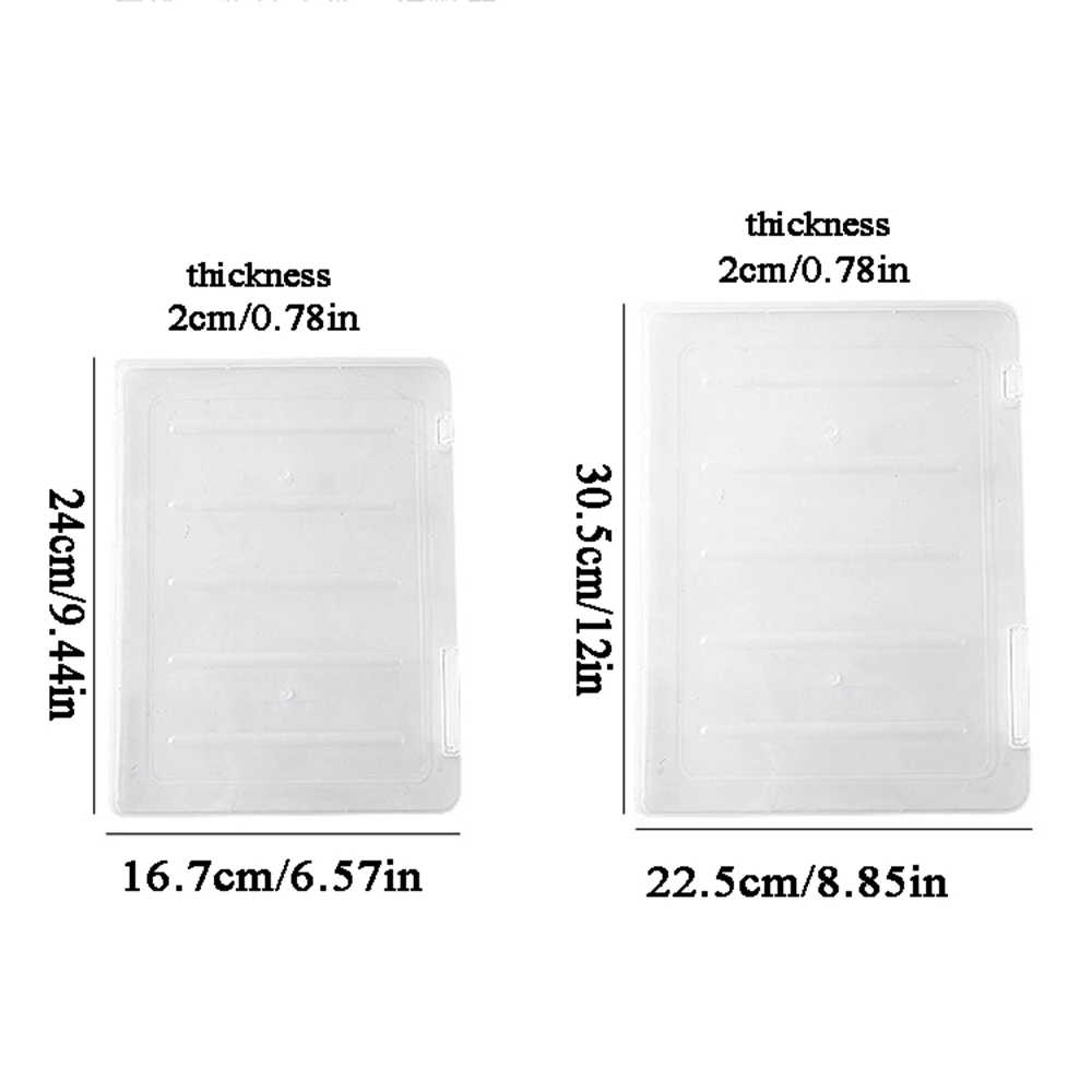 A4 Document Storage Box With Snap Buckle Transparent Plastic File Organizer Box Desk Stationery And File Office Supplies