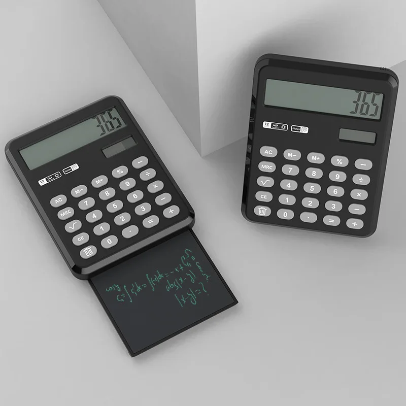 

2023 Handwriting Board Calculator Pull-out 12-digit Solar Calculator Dual Power Supply Compact Portable Large-screen Calculator