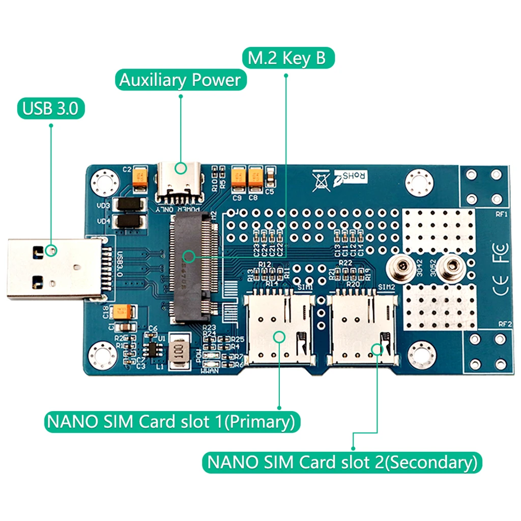 

Адаптер с двумя слотами для SIM-карт 3G/4G/USB 3,0