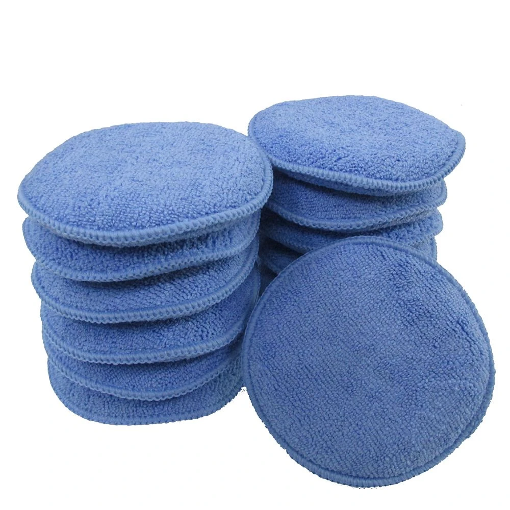 waxing dust Removal and polishing Vehicles 20 Pack 5 Inch Blue Cars Microfiber Wax Applicator Pads Use for Cleaning 