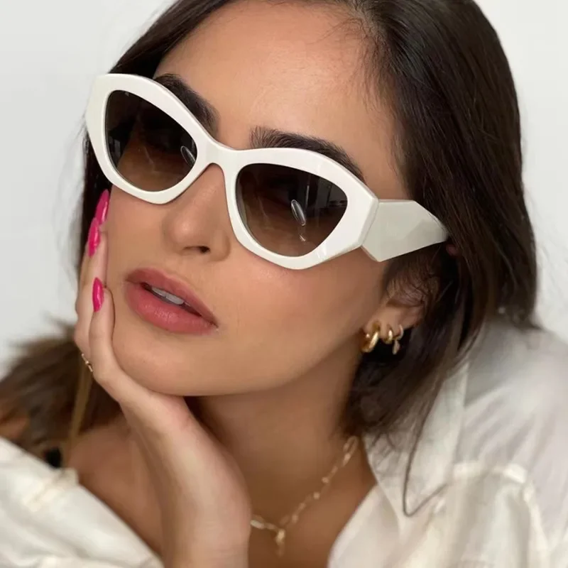 

New Fashion Brand Designer Irregular Square Sunglasses For Women Men Retro Modern Cat Eye Ladies Sun Glasses Ins Trending Shades