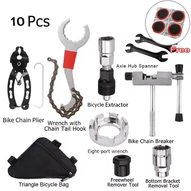 Fiets Reparatie Tool Kits Chain Breaker Crank Puller Outdoor Fietsen Pedaal Remover Puller Fiets Gereedschap Set MTB Fietsaccessoires