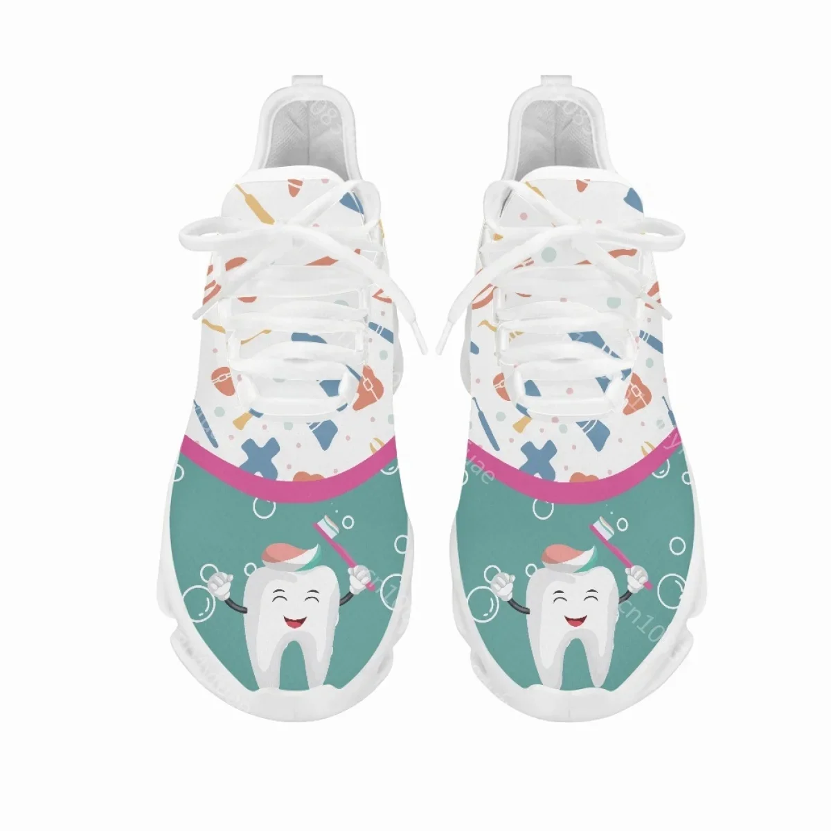 Yikeluo  Casual Dentist Shoes Woman Catoon Funny Dental Fairy Girl Air Mesh Ladies Sneakers Female Footwear Zapatillas Mujer