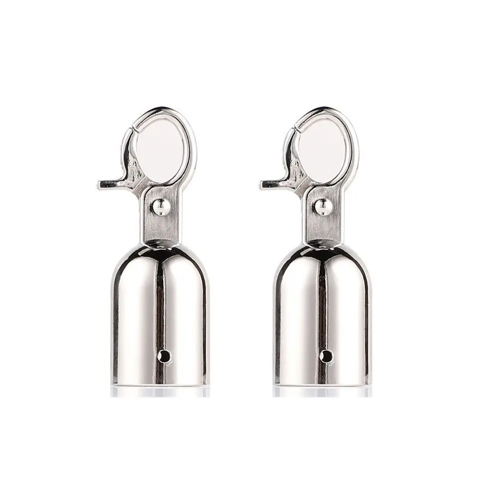 Sliver Stanchion Rope End Stopper 8.5*2.8*2.8cm/3.35*1.1*1.1inch Stainless Steel Barrier Rope End Cap Snap Hooks