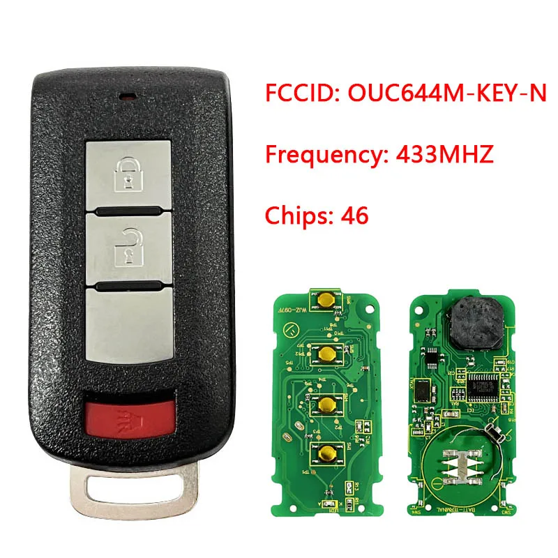 Cn011036 Chiave Intelligente Aftermarket Per Mitsubishi Mirage Outlander 2015-2018 Telecomando Senza Chiave Fccid Ouc644M-Key-N 433Mhz Chip Id46