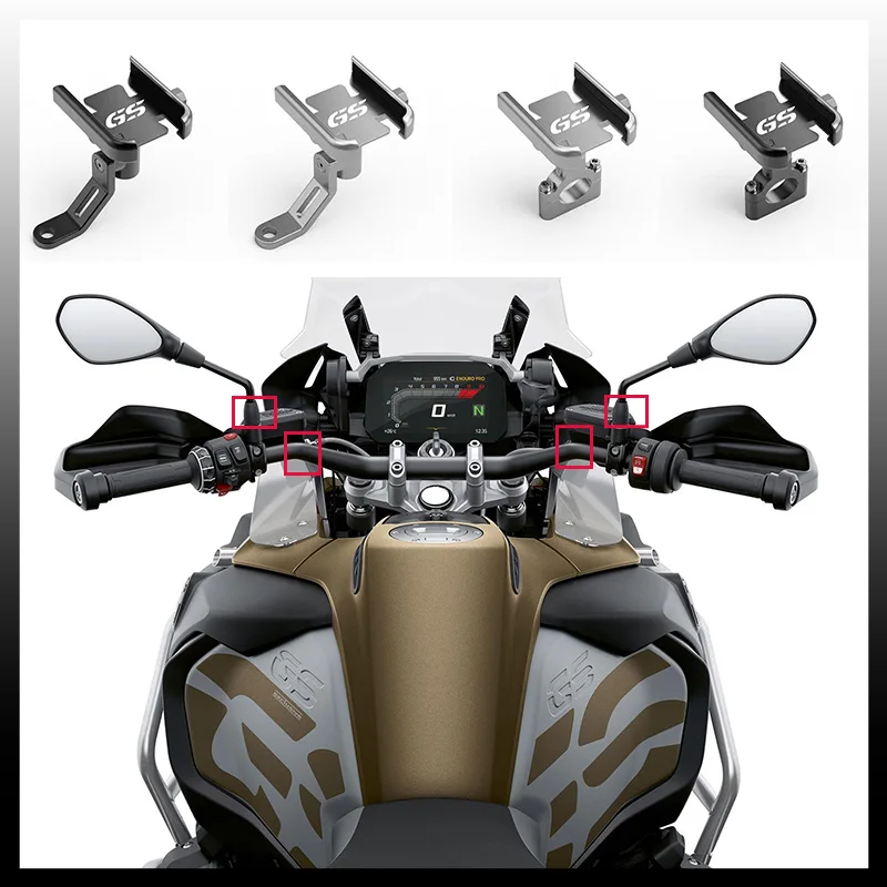 Rétroviseur de moto avec support de téléphone portable pour BMW R1200GS ...