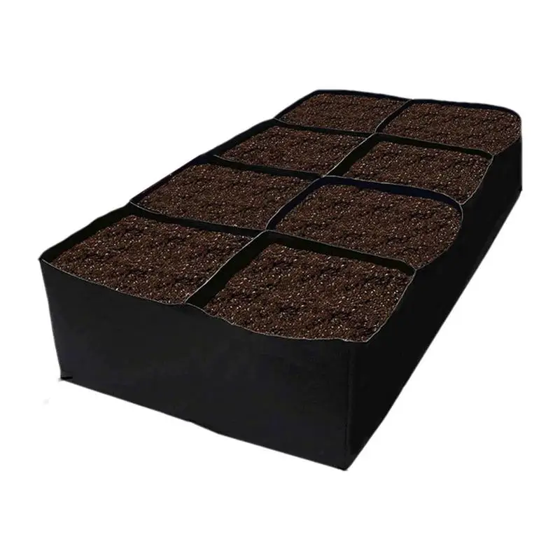 

Garden Bag For Planting 128 Gallon Rectangle Raised Grow Bed For Plants Planting Container With 8 Partition Grids Gardening