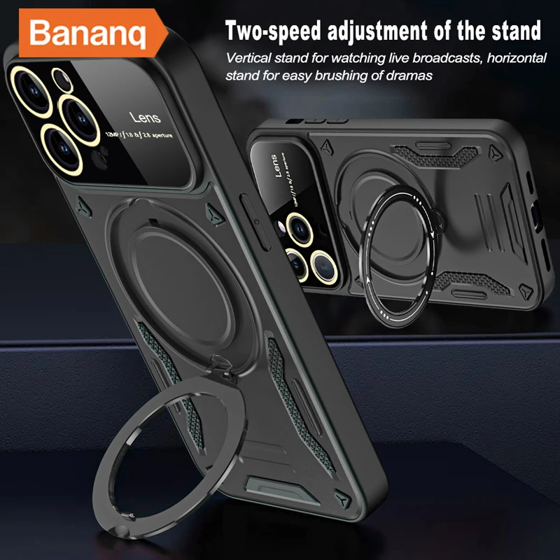 Bananq Magnetic Ring Stand Case For Motorola G84 G60 G53 G32 G22 4G G14 G13 E22 E22i E20 E13 Wireless Charging Phone_voghion.com