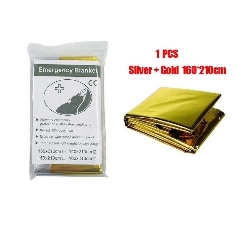 Ultra-Light Thermal Emergency Poncho Blanket - Water Resistant, Windproof, Reusable Camping Essential