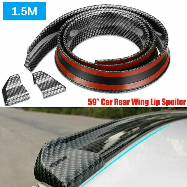 4.9ft 3D Carbon Fiber Car Rear Wing Lip Spoiler Tail Trunk Roof Trim Luxury  Kit 1.5M Carbon Rubber Tail Spoiler Universal - AliExpress