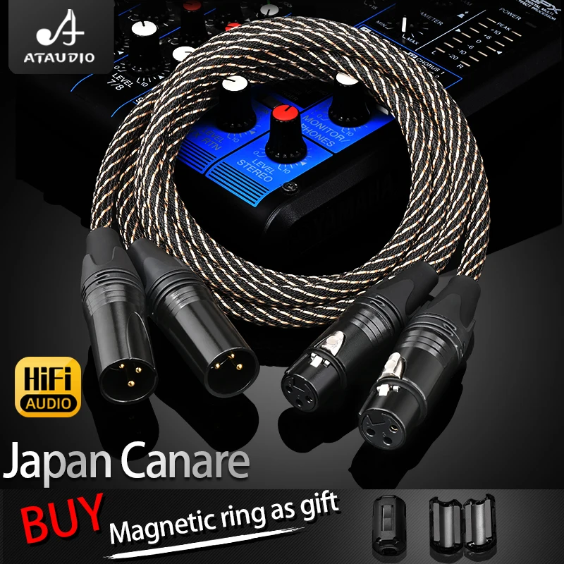 Hifi-金メッキオーディオケーブルxlr 6 nofc 3ピン,2x lrオスから2xlr