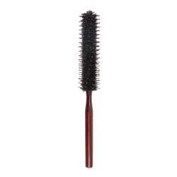 Anti - Static Boar Bristle Wooden Round Hair Brush for Blow - Drying and Styling (6882)