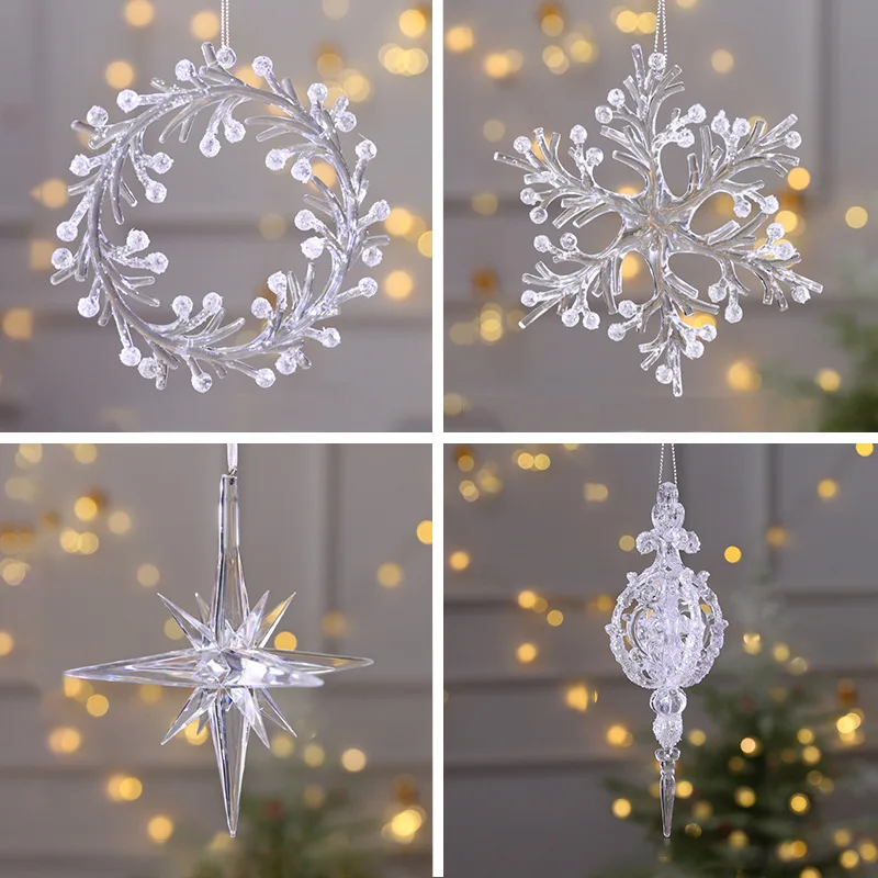 Snowflake Ornaments Decorative Snowflake Ornament 2D Acrylic Snowflake  Decoration For Windows Ceilings Fireplaces Tables - AliExpress