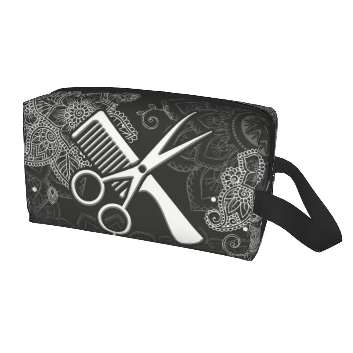 

Travel Hairstylist Mandala Flowers Toiletry Bag Portable Hairdresser Scissors Comb Makeup Cosmetic Organizer Dopp Kit Case