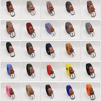 100cm Stretch Canvas Leather Belts for Men Casual Knitted Braided Military Tactical Belt Male Elastic Belt for Jeans Pants 1