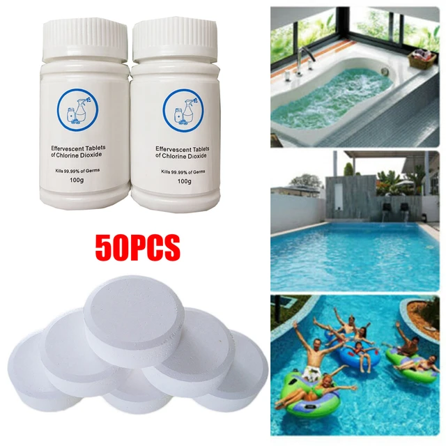 Comprimés de désinfection de piscine, comprimés de chlore de piscine,  tuyaux effervescents instantanés, distributeur de piscine flottant de  nettoyage de 100 pièces - AliExpress