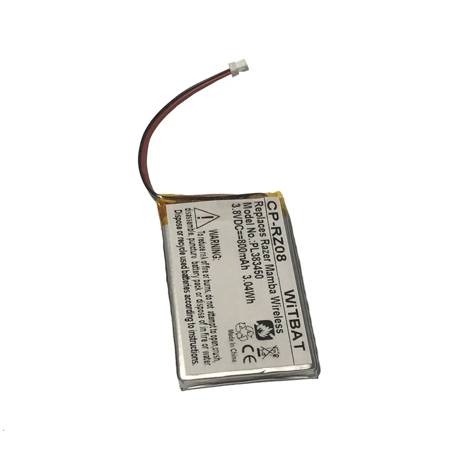 라마 무선 마우스 배터리 RC30-027101 호환 무선 마우스 배터리 PL383450 3.8V 800mAh 리튬 충전식 배터리