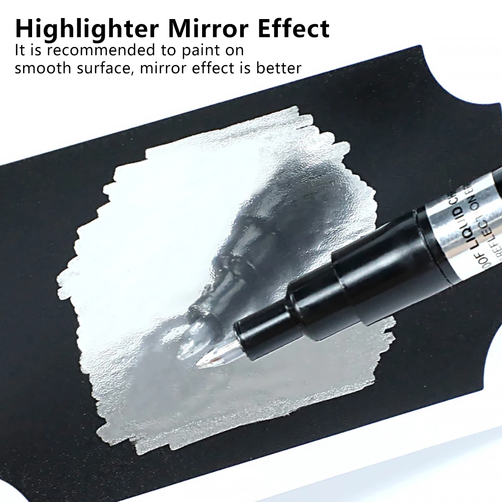 0.7/1/3mm Electroplating Chrome Mirror Marker Silver Liquid Hand-repair Chrome-plated Metal Waterproof Pen Craftwork Paint Pen mirror marker pens paint marker pen paint pen art marker pen marker pens markers pen