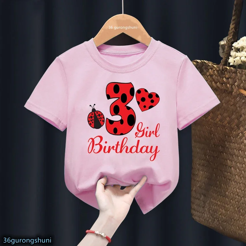 thumbnail image 1 of Camiseta divertida de algodón con mariquita roja y números del 1 al 10 para niños, regalo de cumpleaños, ropa Harajuku para niños y niñas, camiseta de manga corta de verano para bebés, 1 of 5