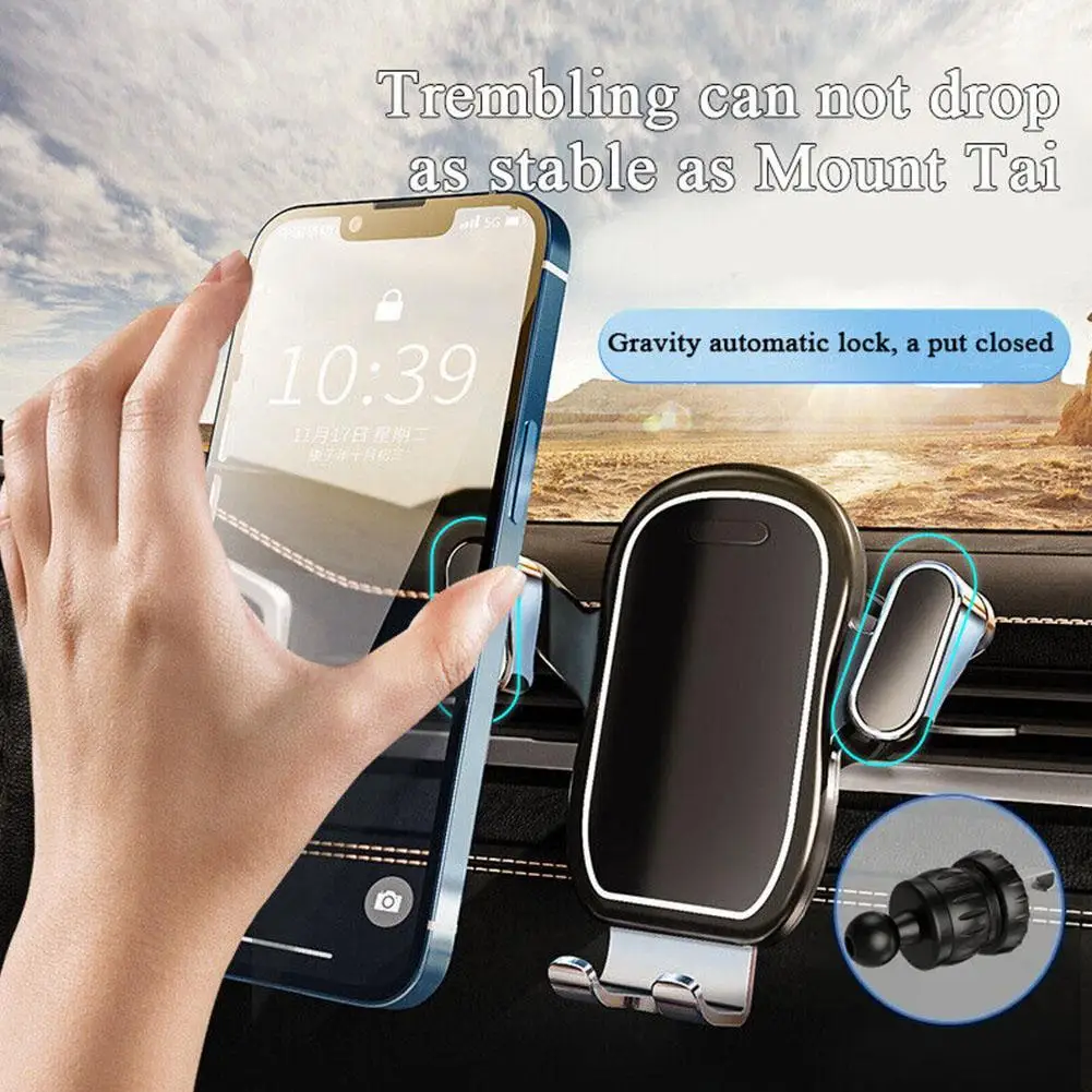 

2023 New Gravity Car Phone Holder Air Vent Hook Phone Mount 360-Degree Rotation Adjustable Automotive Interior Accessories