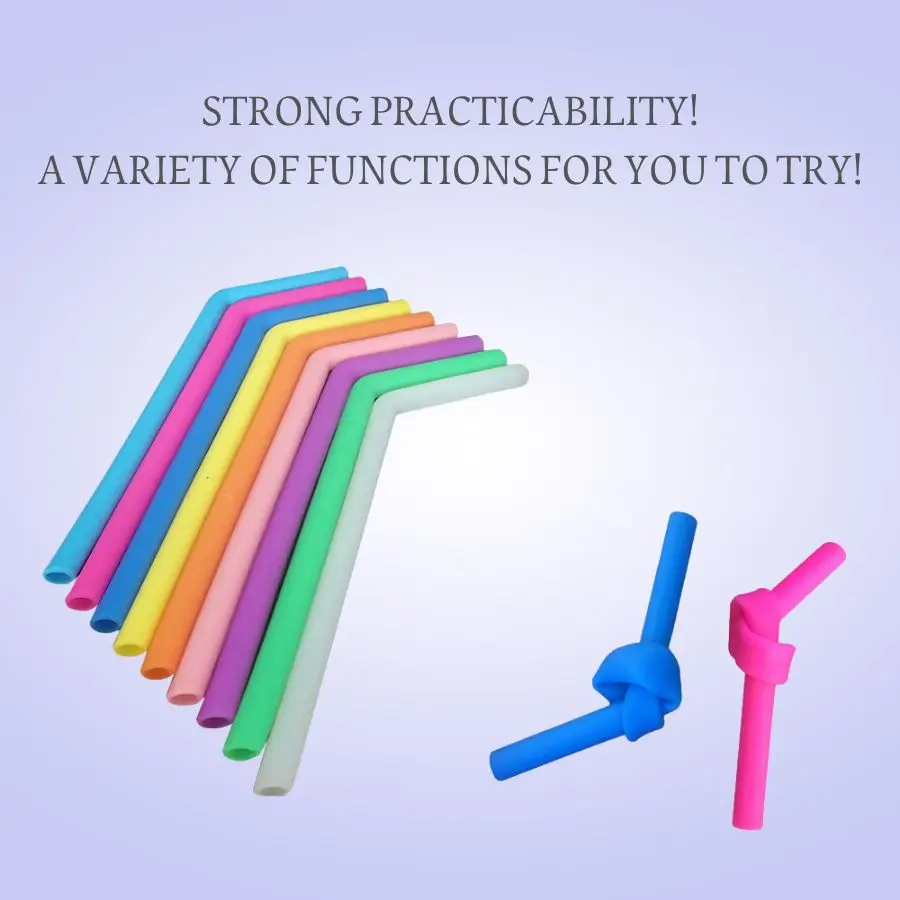 Description Picture 6 of itemOne Piece Two Styles Silicone Straw Straight And Bent Curved It Can Be Bent Length Suitable Juice Casual Drinks Bar Home