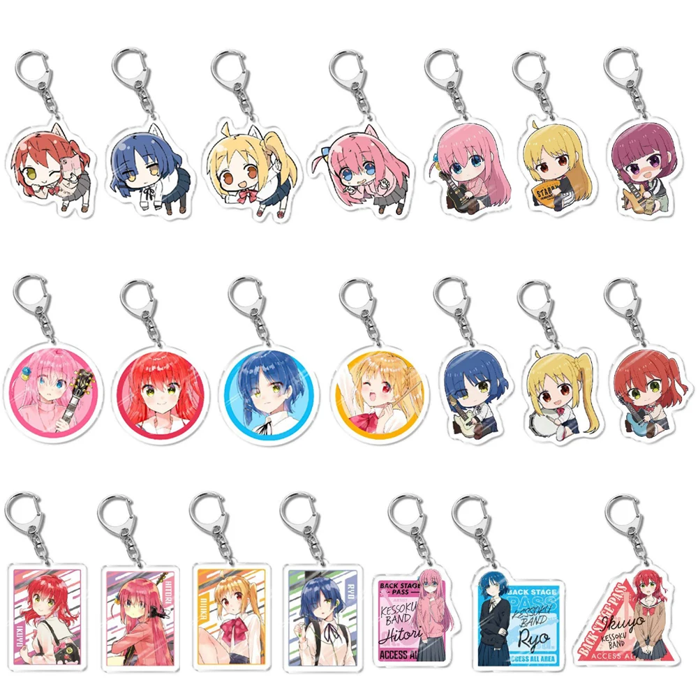 

20Pcs Anime BOCCHI THE ROCK! Acrylic Keychain Gotoh Hitori Ijichi Nijika Yamada Ryo Kita Ikuyo Figure Keyring Backpacks Jewelry