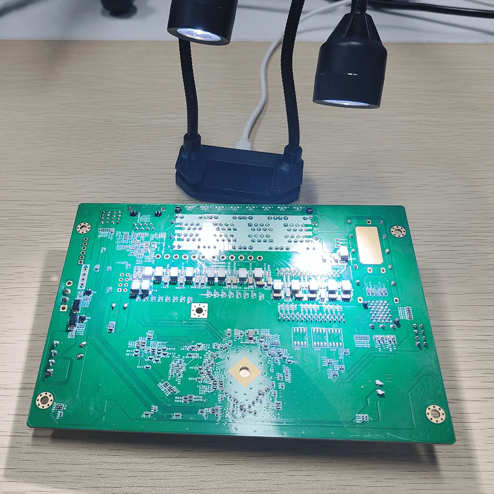 4K Full HD Industrial Microscope C-Mount Digital Camera PCB Welding Mobile Phone Repair Soldering Microscope, Double LED Light 4