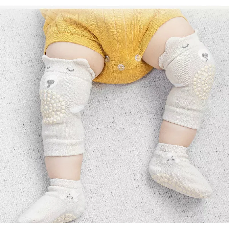 2 Pairs Baby Safety Knee Pads Cartoon Design Toddlers Protector Crawling Elbow Cushion Floor Socks For Girl Boy