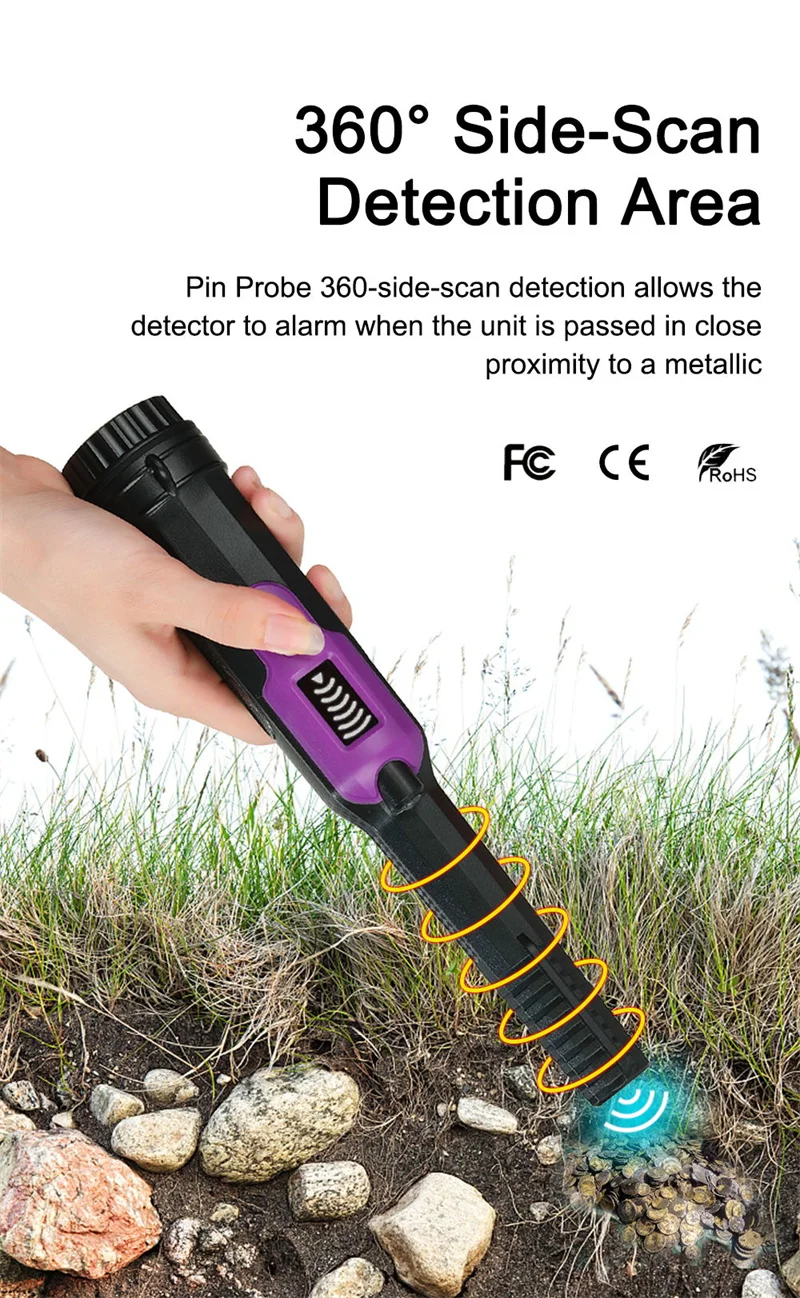 LCD Display Pinpoint Metal Detector Pinpointer IP68 Waterproof with Include 360 Search Treasure Pinpointing Finder