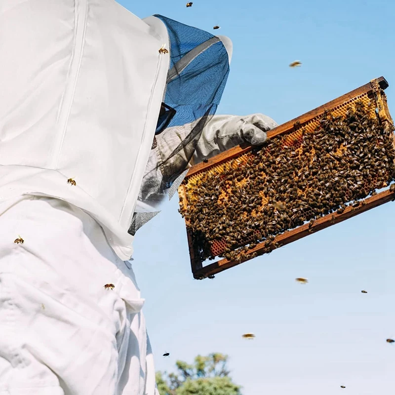 남성 여성을 위한 AEE4-Bee 슈트, 양봉 장갑이 있는 꿀벌 키퍼, 베일 후드 포함, 전문 양봉가 및 초보자용