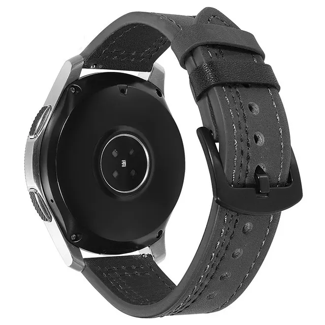 20Leather band for Samsung Galaxy watch 4/classic/Active 2 46mm/42mm/40mm/44mm for bracelet Amazfit GTS 2/3/mini 20mm 22mm strap 19 grey black wire