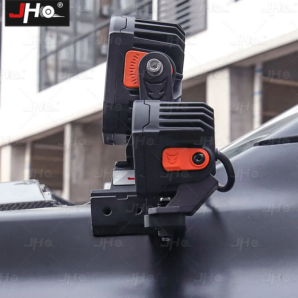 쉐보레 실버라도 ZR2 커스텀 후드 A-필러 장착 보조 작업등용 JHO 앰버/화이트 듀얼 컬러 LED 포드 라이트