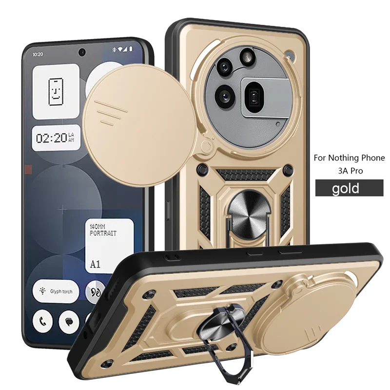 Enhanced Slide Lens Protector Case with Magnetic Ring Stand Holder