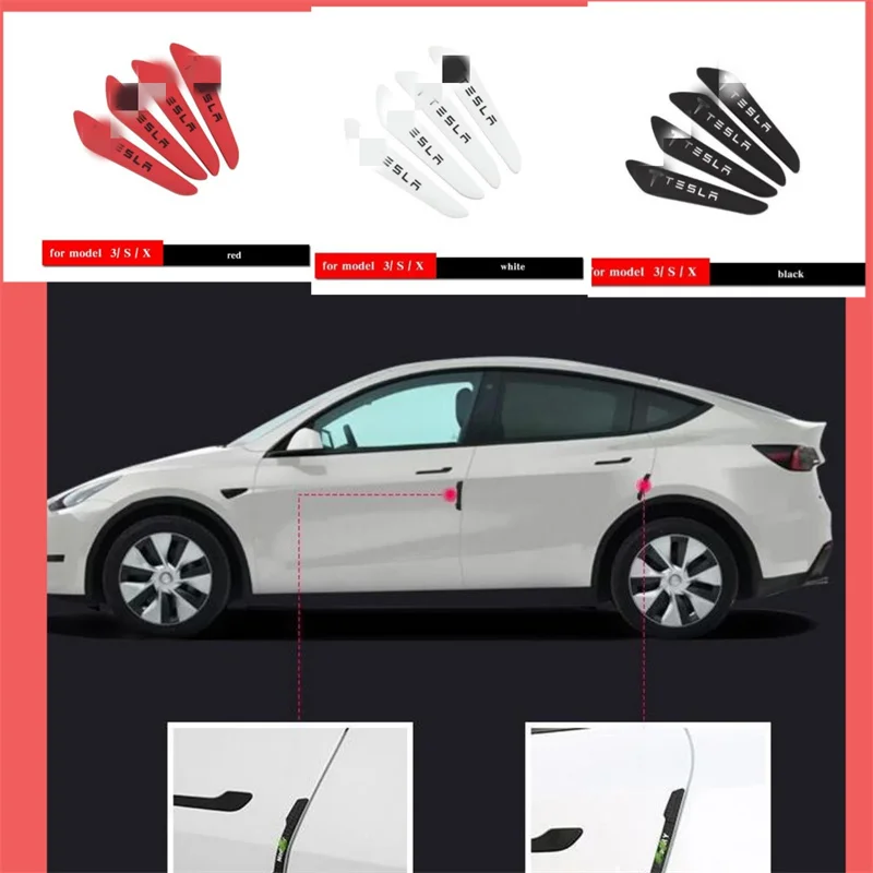 

Car Door Edge Anti-collision Strip Car Door Edge Protector Sticker Strip Bumper Anti-scratch For Model 3/Y/S/X Bumper Sticker