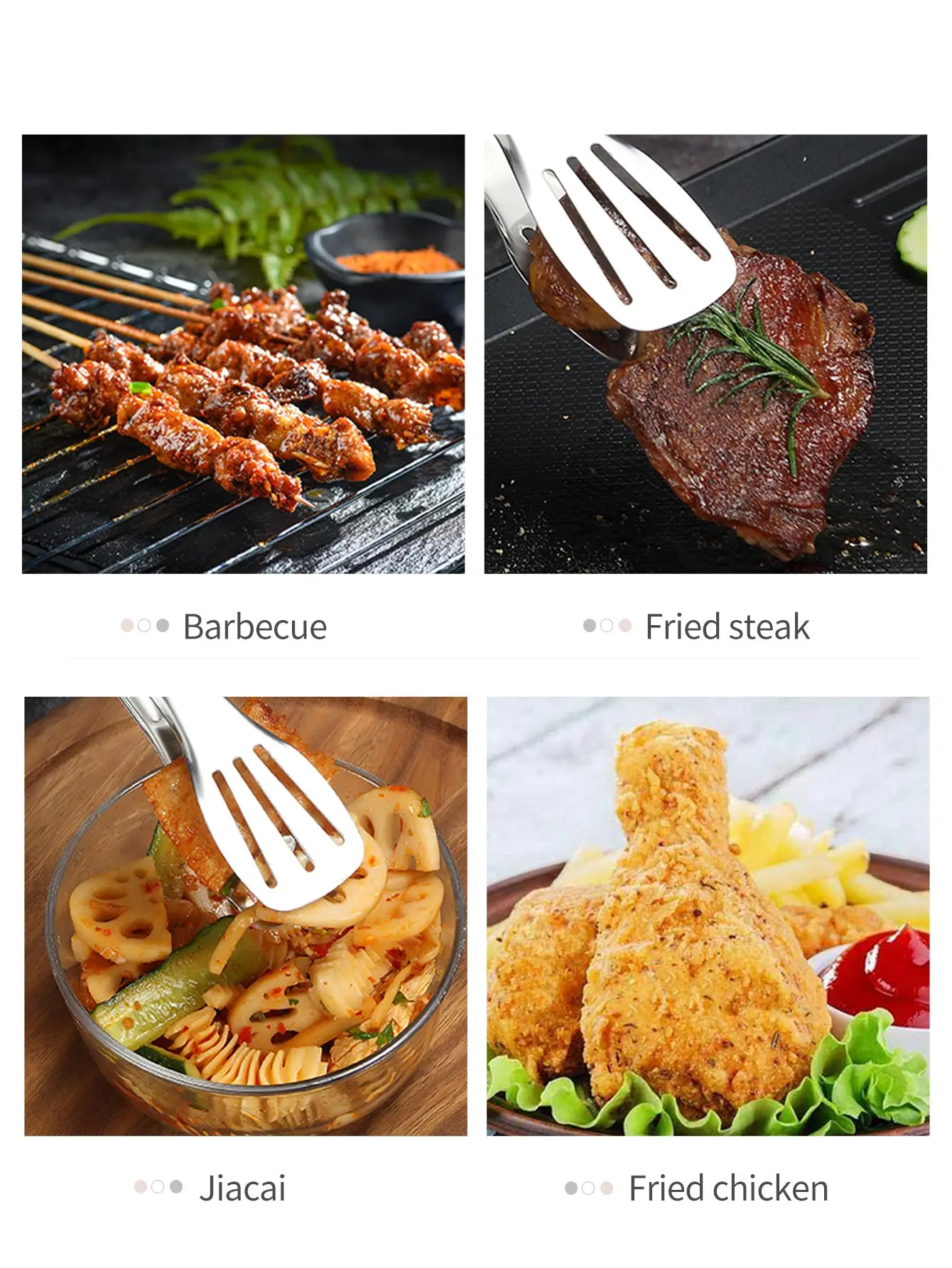 Kitchen Food Clips Barbecue Clip Stainless Steel Barbecue Steak Clip Cooking Tool Kitchen Accessories Camping Supplies