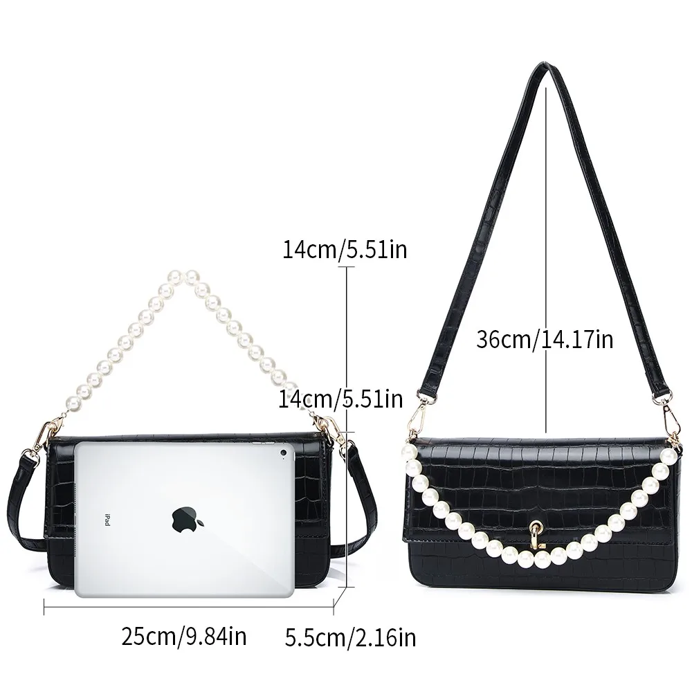 Pearl Handle Women Shoulder Bag 2024 New Designer Crossbody Bag Small Summer Totes Purse Simple Fashion Lady Handbag