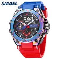 SMAEL 8060 Fashion Brand Alloy Watch Men's Multi functional Cool Dual Display Outdoor Waterproof Electronic Watch 1