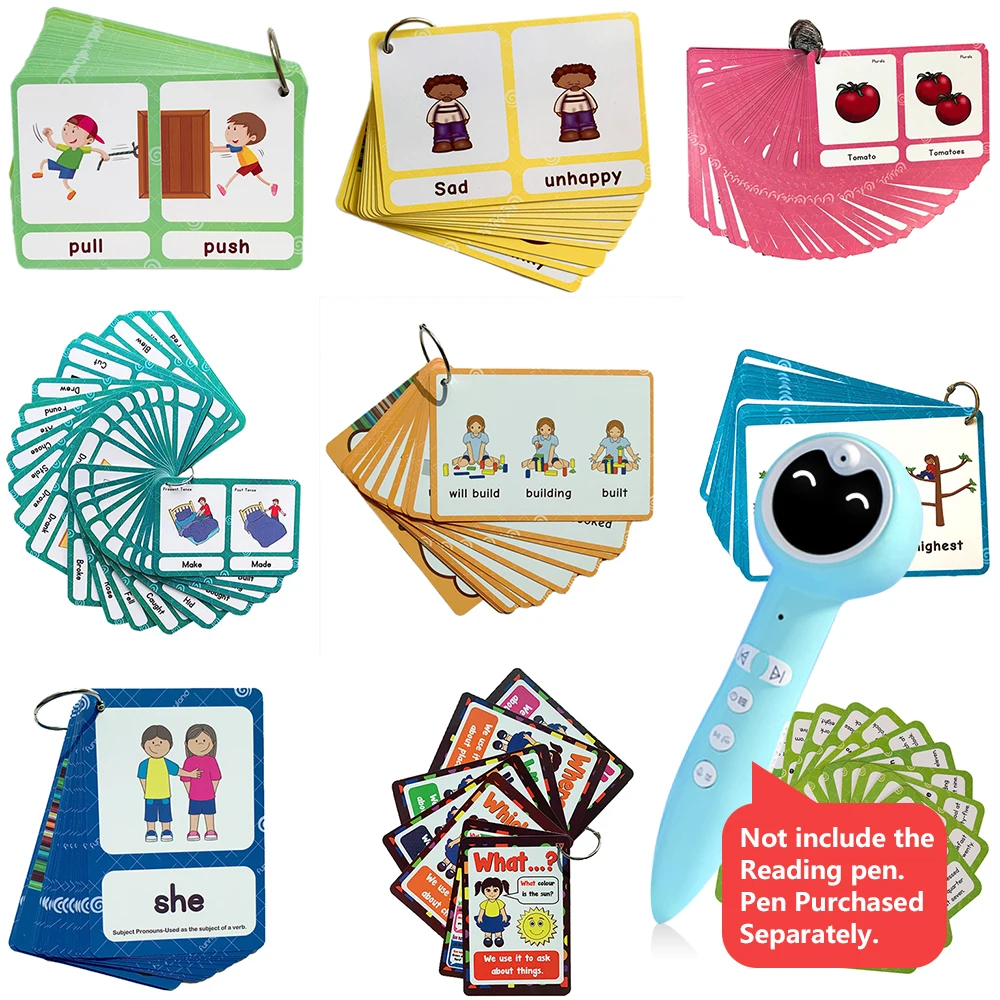 46 Groups/set Irregular Verbs Montessori English Word Pocket Flash Card Game Card Learning English Educational Toys for Kids 3
