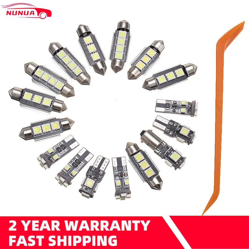 

16pcs/Set White Car LED Canbus Interior Lighting Lamp Makeup Mirror Pedal Reading lights Package For VW Passat B6 2006-2010