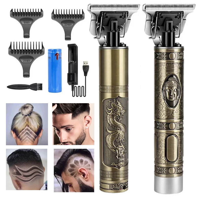 

KM-1974 Kemei Professional Hair Clipper Barber Hair Trimmer for Men Retro Buddha Cordless Edge Electric Hair Cutting Machine