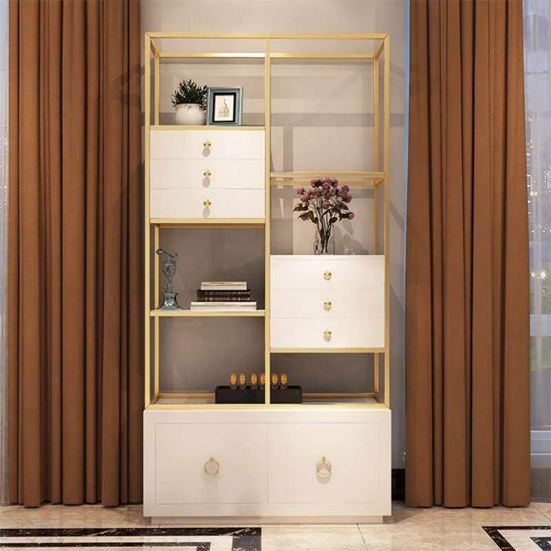 맞춤형 스테인리스 스틸 책장 모던 하이 얇은 프레임 장 책장