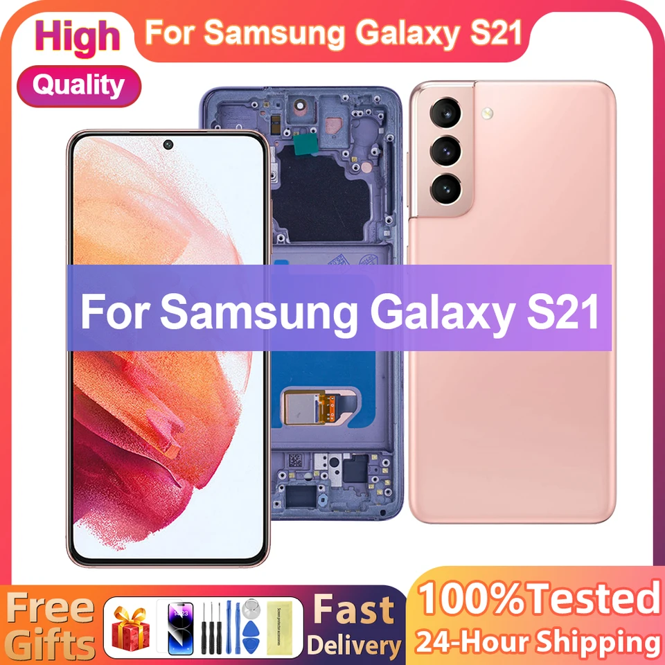 Schermo LCD di ricambio OLED per Samsung Galaxy S21 5G per Samsung Galaxy S21 4G SM-G991B SM-G991U SM-G991N Display Touch Digitizer Assembly SM-G9910 Kit di riparazione con telaio (nero Schermo LCD di ricambio OLED per Samsung Galaxy S21 5G per Samsung Galaxy S21 4G SM-G991B SM-G991U SM-G991N Display Touch Digitizer Assembly SM-G9910 Kit di riparazione con telaio (nero