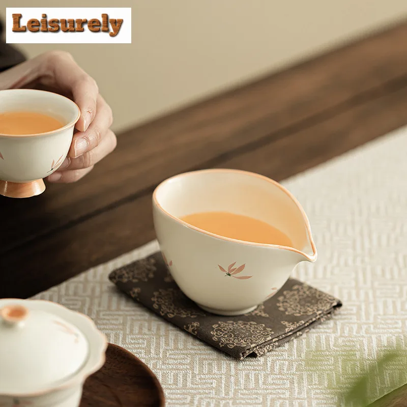 125ml Orchid Wind Chime Flat Boat Tea Pitcher Divide Tea Cha Hai Dispenser Justice Cup Fair Mug Tea Ceremony Gift Accessories