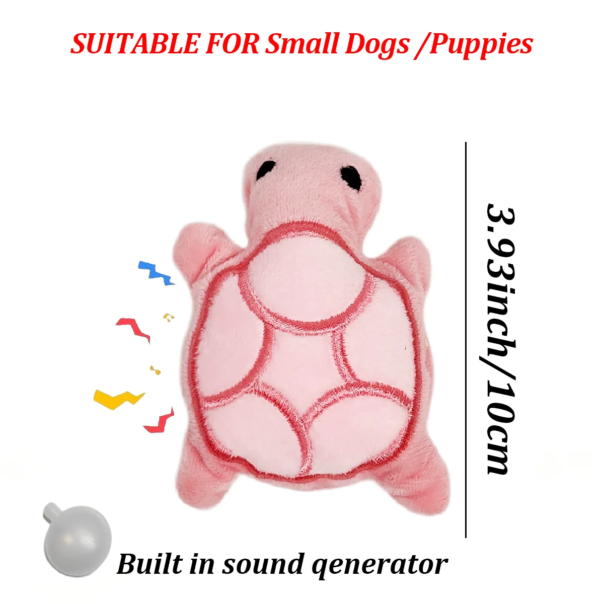 Mini cute turtle dog plush toy, squeaking dog teething sound toy, soft and safe, good for dental health, suitable for puppies 2
