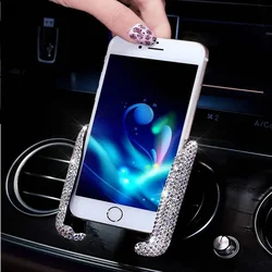 Elegant Crystal Diamond Car Phone Holder with 360° Rotation for a Secure and Stylish Upgrade (WHITE)