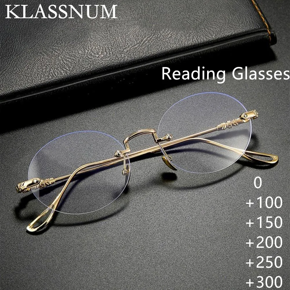 

Ultra-Light Anti-Blue Light Glasses New Fashion High-Definition Reading Glasses Frameless Flat Lens Presbyopic Eyeglasses 0-3.0