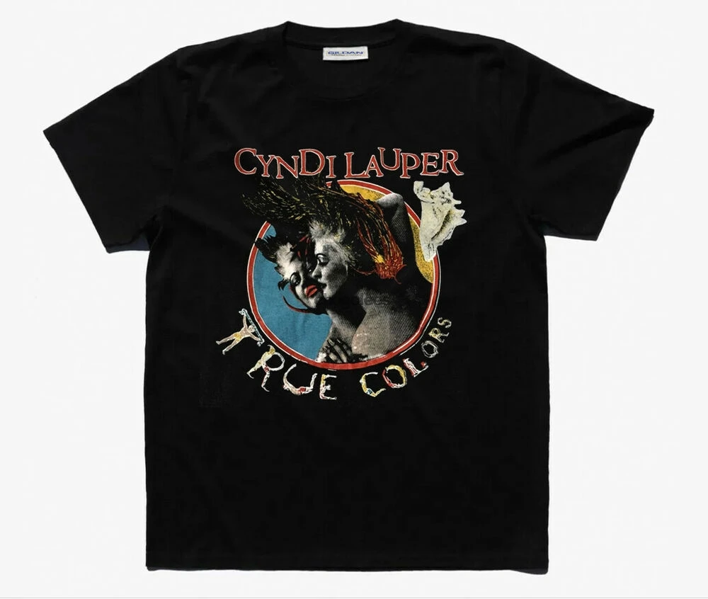 Cyndi Lauper Music T Shirt 100% Cotton Black Tee Gift For Fan Men Women ...