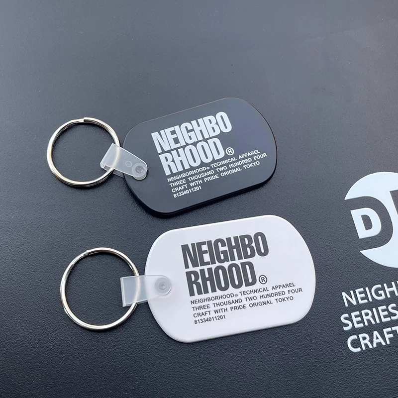 NEIGHBORHOOD Trendy Brand NBHD Keychain Pendant Brand Retro Minimalist Buckle Accessory Pendant Black White Frosted Pendant